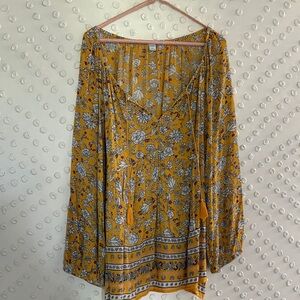 Old Navy Yellow Floral Blouse